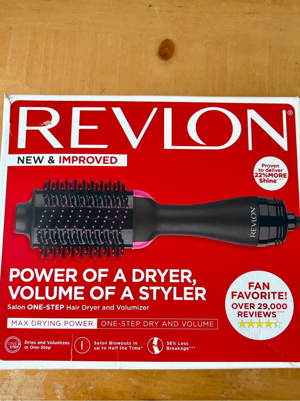 Revlon Black Hair Dryer Brush with Pink Accents